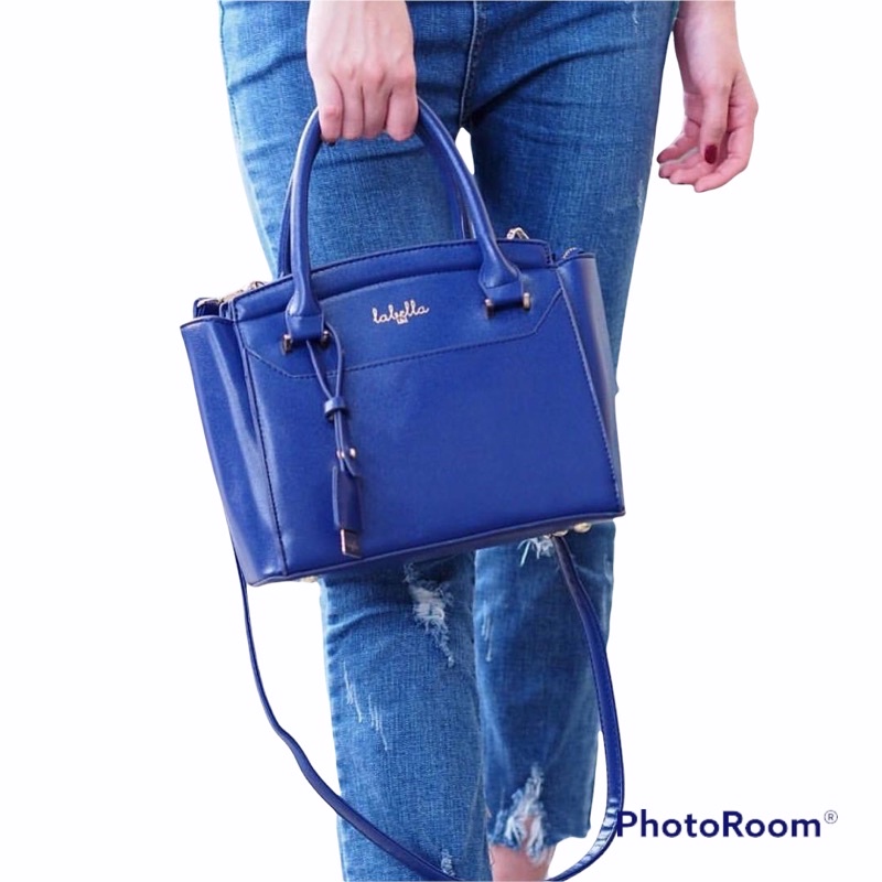 กระเป๋า ถือ/สะพาย Labella แท้ สภาพ99 สีน้ำเงิน