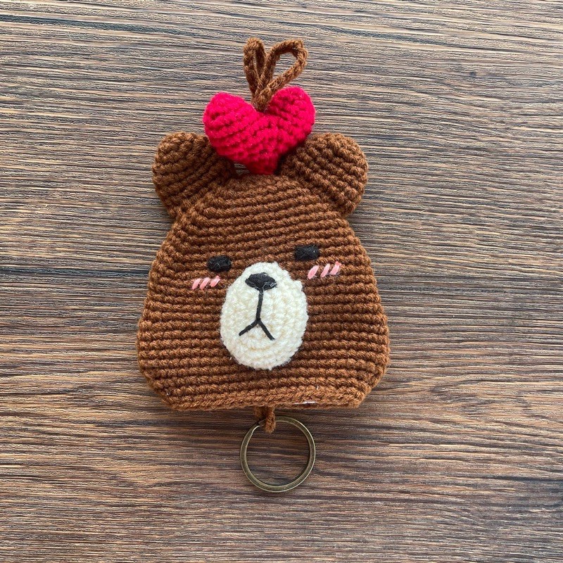 HUG.craft : คล้องกุญแจหมีน้อย keycover ซองใส่กุญแจ คล้องกุญแจบ้าน กุญแจรถ