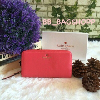 KATE SPADE NEW YORK LONG WALLET (outlet) สีโอรส