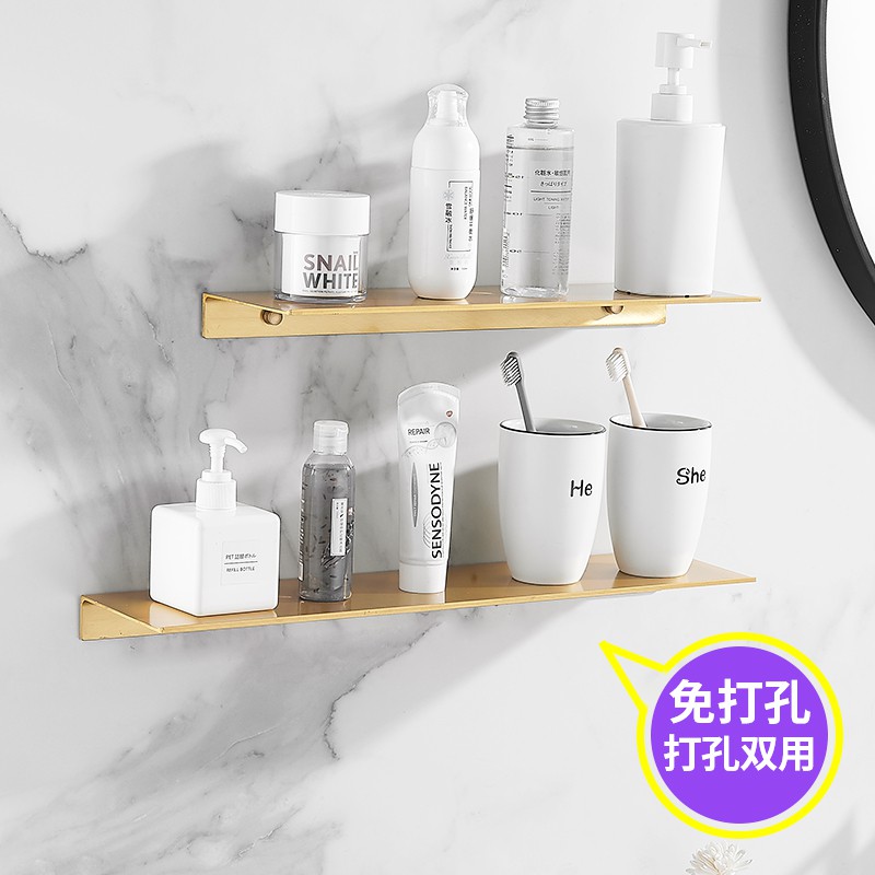 ชั้นวางของสแตนเลส เกรด 304 สีทอง สําหรับติดผนังห้องน้ํา ห้องอาบน้ํา สไตล์นอร์ดิก สวย หรูหรา