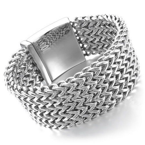 ใหม่สแตนเลสสตีล Link Chain สร้อยข้อมือสร้อยข้อมือขัดสูงสําหรับชาย Cool เครื่องประดับอุปกรณ์เสริม
