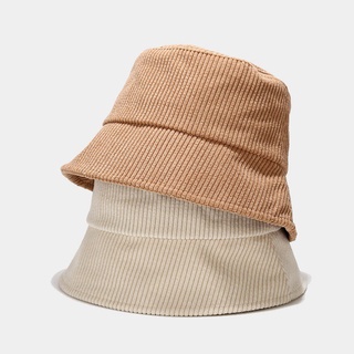 หมวก Bucket hat มินิมอล ผ้าลูกฟูกสไตล์เกาหลี H014