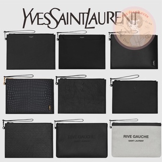 ราคาต่ำสุดของ Shopee 🔥 ของแท้ 100% 🎁YSL/Yves Saint Laurent แบรนด์ใหม่ RIVE GAUCHE ซิปหนังเรียบซิป