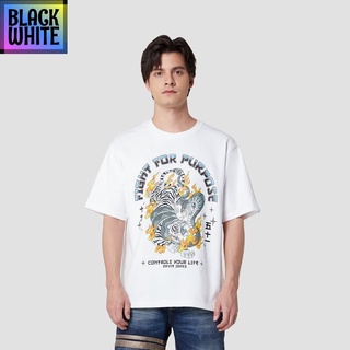 เสื้อยืดผ้าฝ้ายพิมพ์ลายขายดี BWCB -DAVIE JONES เสื้อยืดโอเวอร์ไซส์ พิมพ์ลาย สีขาว Graphic Print Oversized T-Shirt in whi