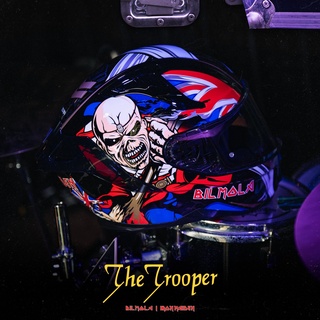 หมวกกันน็อค BILMOLA รุ่น  Iron The trooper แถมฟรี+หมวกโม่งกรองอากาศลาย เดวิลล์ ห่อ 2 ชั้น ซ้อนกล่องอย่างดี