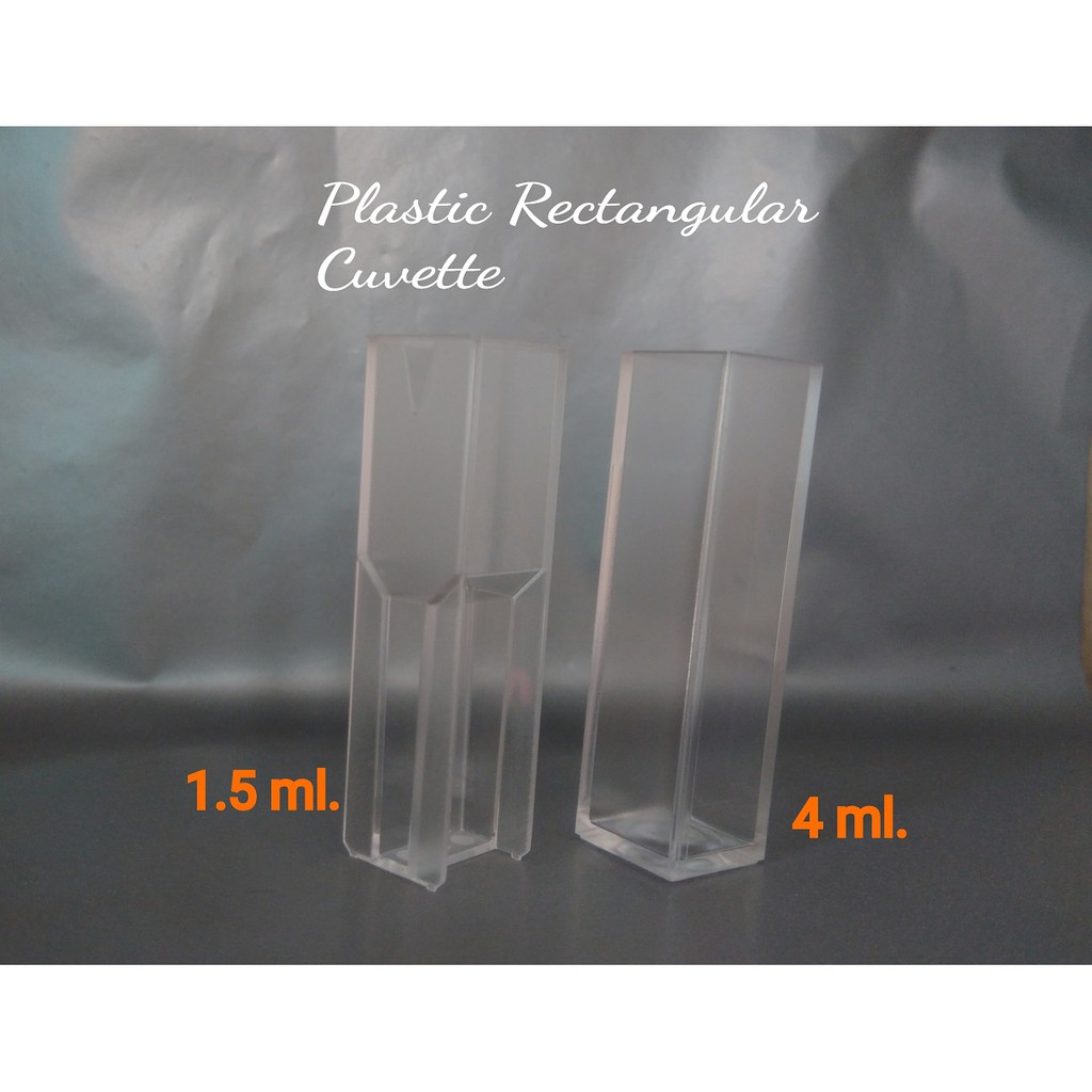หลอดคิวเวตพลาสติกสี่เหลี่ยม (Plastic Rectangular Cuvette) 6อัน/แพ็ค