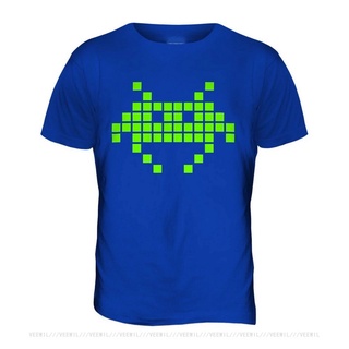 [S-5XL] เสื้อยืดแขนสั้น พิมพ์ลาย NEON SPACE INVADER S RETRO PRINT TOP GAMER 70S 80S 90S GEEK GRAFFITI สไตล์คลาสสิก ไม่ซ้