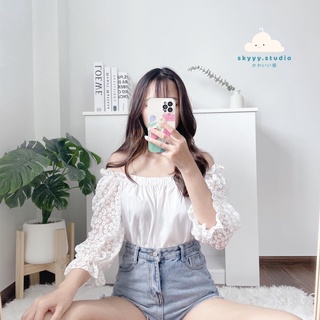 ใส่โค้ด WRAFWK ลดเพิ่มสูงสุด 40 - New🤍✿ M445✿ flowers all White ☁️☁️