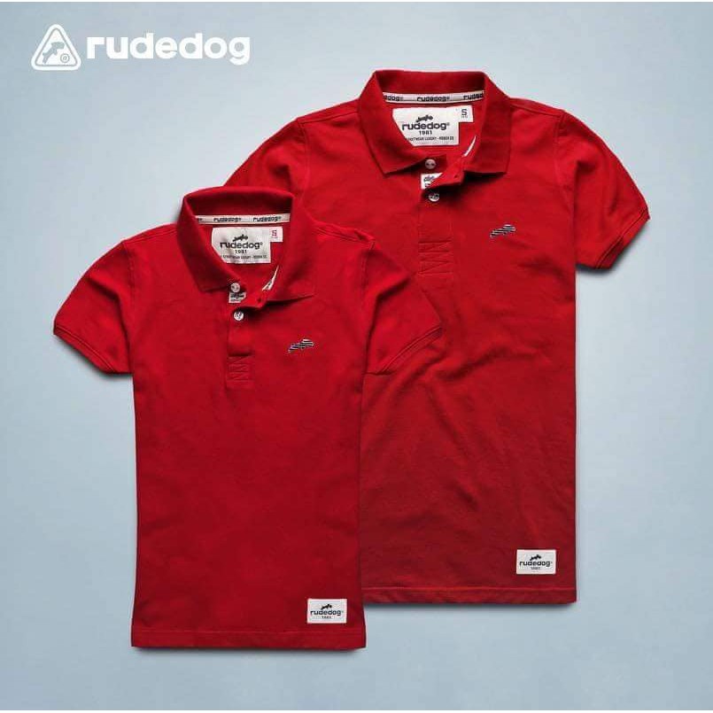 rudedog เสื้อโปโล ชาย หญิง รุ่น แชมเปี้ยน สีแดง