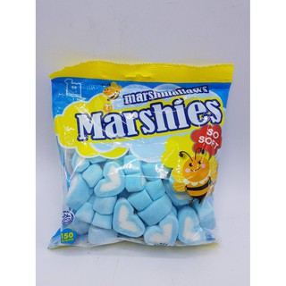 มาร์ชี่ส์ มาร์ชเมลโล่ มาร์ชแมลโลว์ มาชเมลโล่ หัวใจสีฟ้า marsh mellows marshies soft ขนม camping 150 กรัม