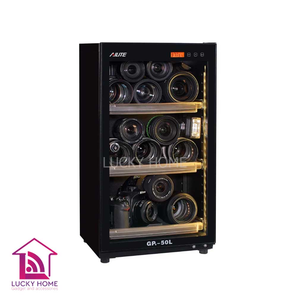 Ailite DRY CABINET ตู้กันชื้น GP5 50L แบบออโต้ สีดำ
