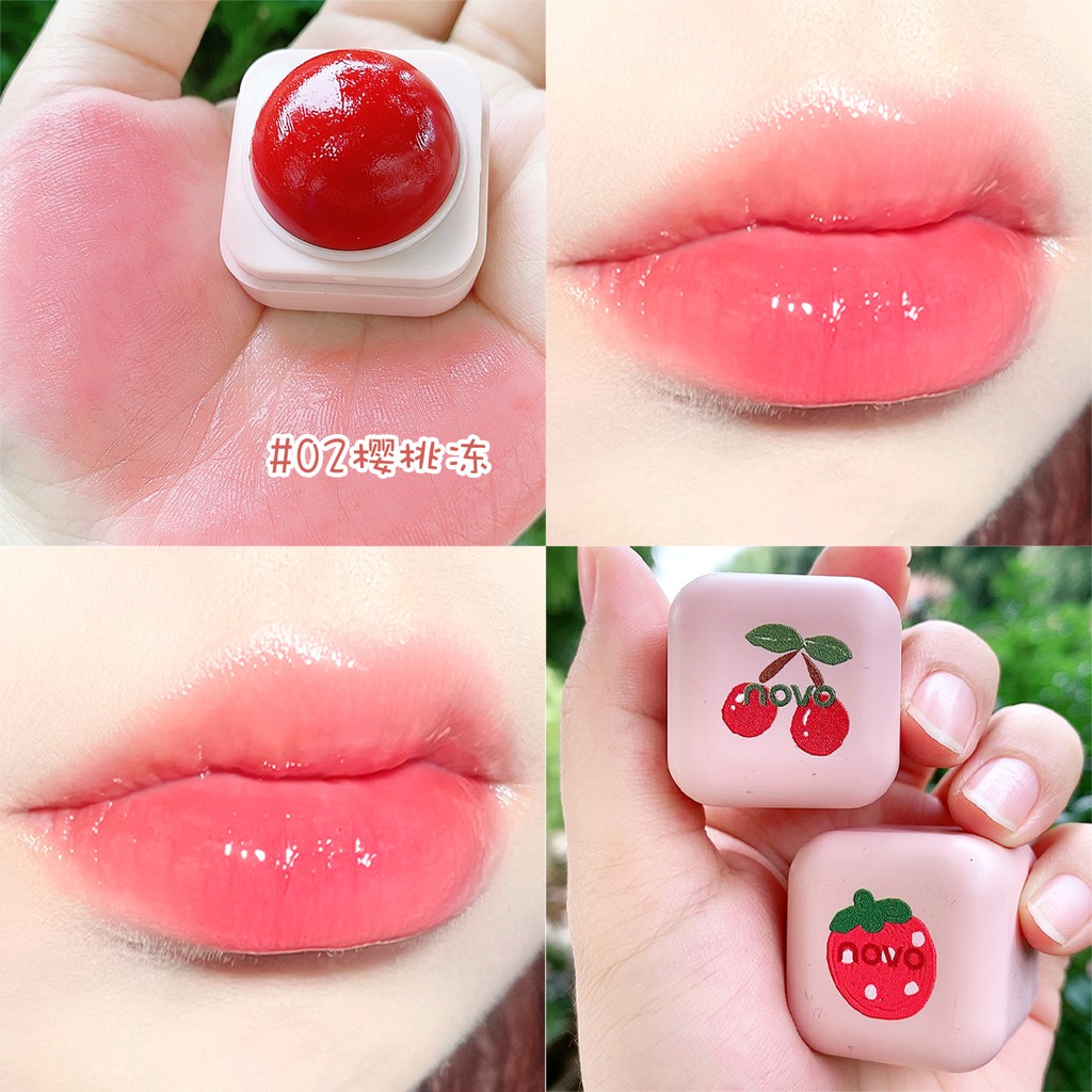 5414 口红 (ใหม่/แท้) เปลี่ยนสี ลิปบาล์ม novo cherry lip balm สไตล์เกาหลี สริมฝีปากให้อิ่มฟู ชุ่มชื่น