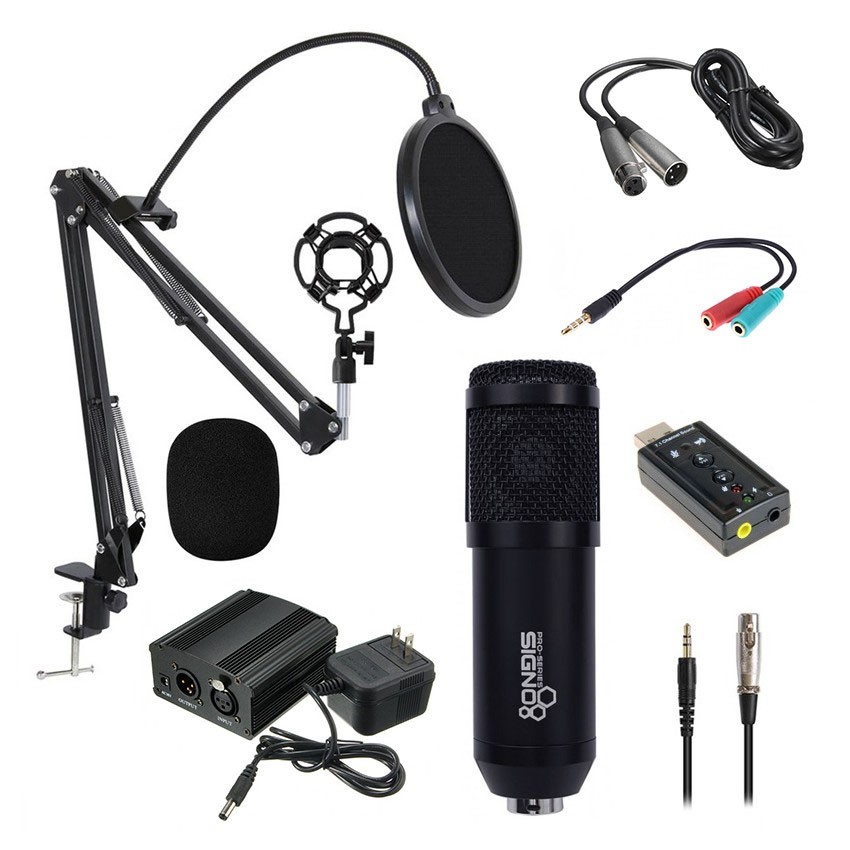 SIGNO MP-701 ไมโครโฟน USB Condenser Microphone Sound Recording เสียงดี สีดำ