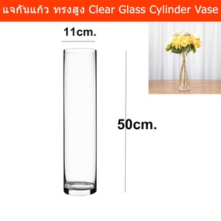 แจกัน แจกันดอกไม้ แจกันแก้ว แจกันทรงสูง ขนาด50x11ซม.(1ใบ) Glass Flower Vases Tall Vase Clear Cylinder Vase 50x11cm.