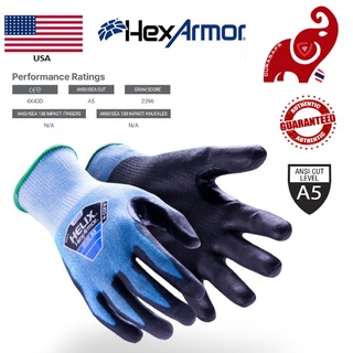 Hexarmor 3020 Helix Core Cut, Grip &amp; Abrasion Resistant PU Coated Touchscreen Glove Blue