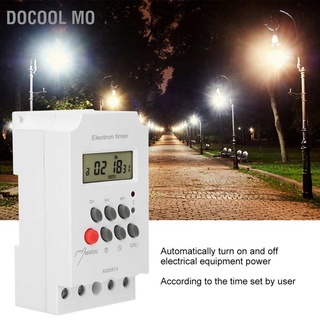 Docool Mo Digital Time Switch LCD Display Micro‑Computer Electron Timer ABS 220V KG316T‑II