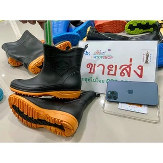 รองเท้าบู๊ทสั้น 7นิ้ว Arrow Star A555 #1ในไทย นิ่ม พื้นสี Rubber Shorty Boots บูทตลาดสด A-555