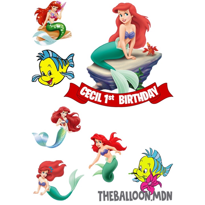 MERMAID CAKE TOPPER / MERMAID / ARIEL CAKE TOPPER