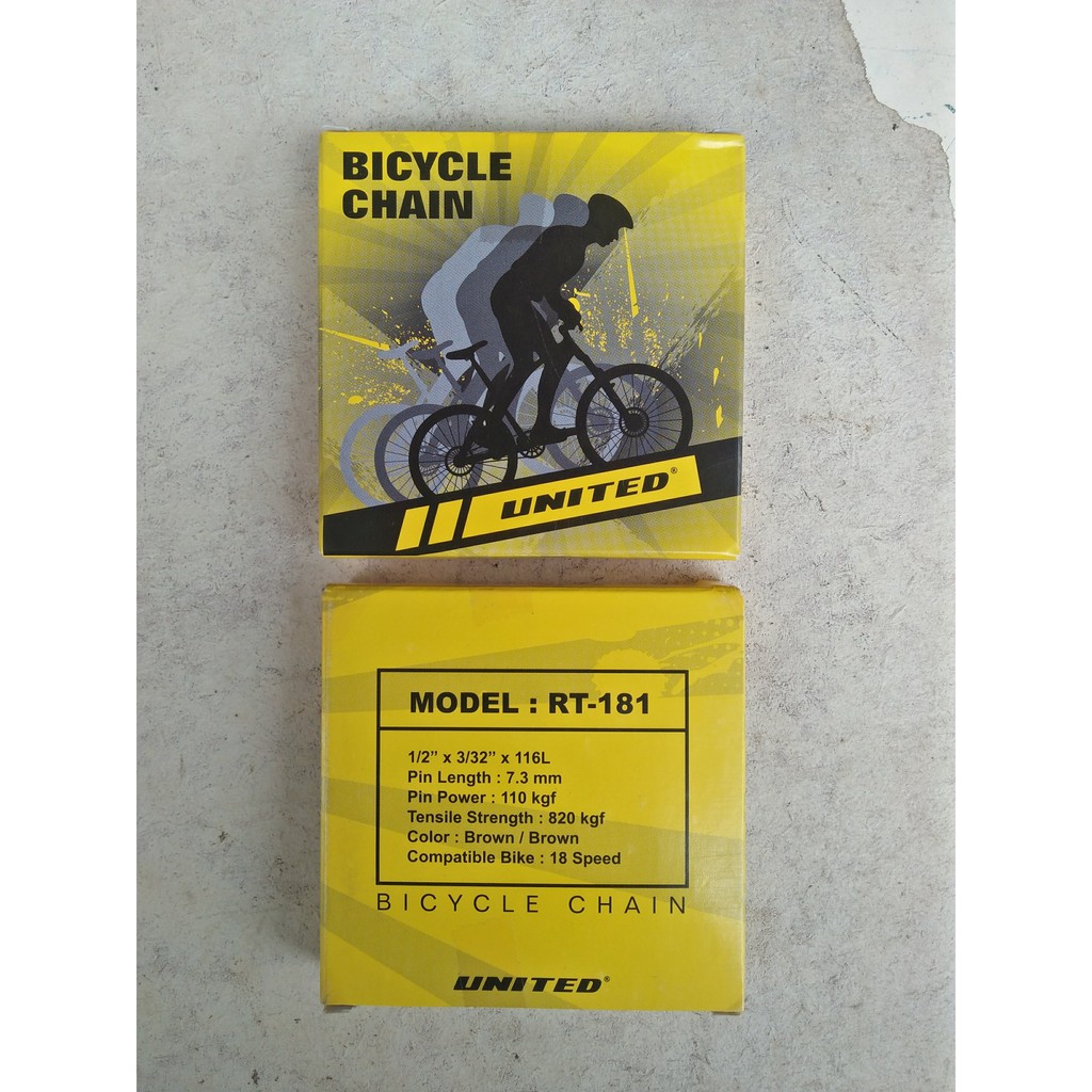 UNITED RT-181 RT-182 MTB BIKE CHAIN 1/2 X 3/32 X 116L 5/6/7 ความเร็ว