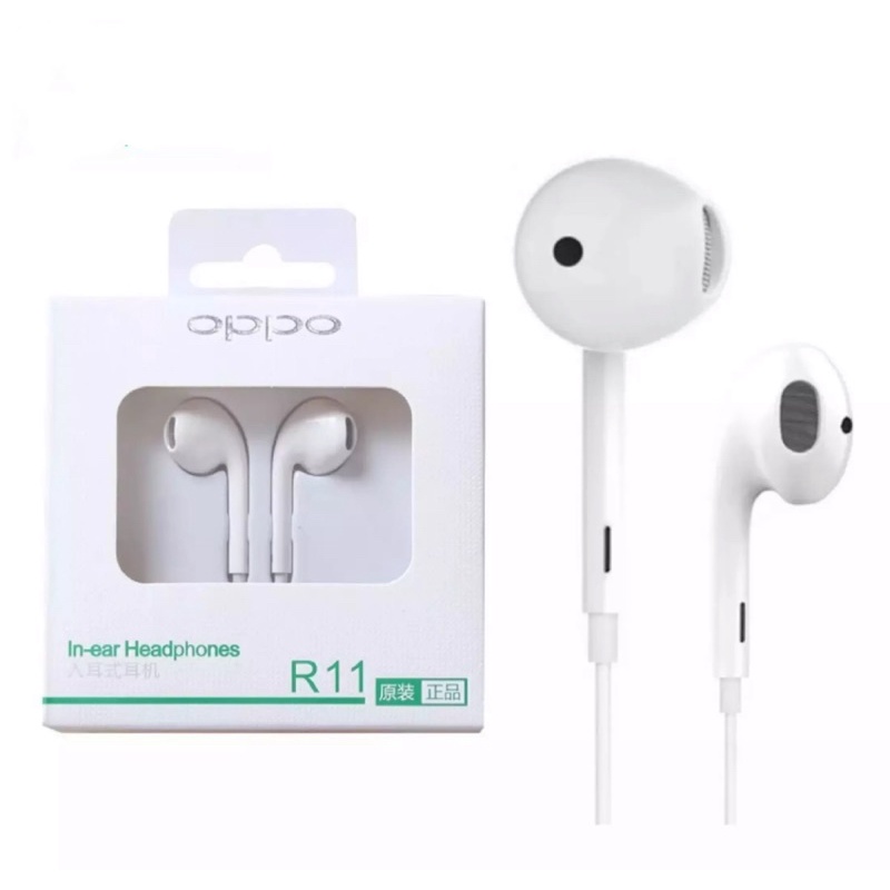 หูฟังออปโป้ หูฟังOppo อินเอียร์ R11 ของแท้ เสียงดี ช่วงเสียบ3.5mm สำหรับรุ่นOppo A3S A5S A5 2020 A9 