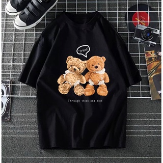 【ใหม่】T เสื้อ TEDDY BEAR ผ่านหนาและบาง TSHIRT ผู้หญิงผู้ชาย 100% COTTON BAJU T เสื้อผู้หญิงแขนสั้น