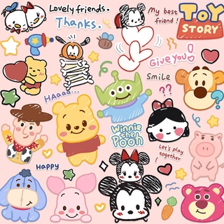สติกเกอร์ ลายการ์ตูนวินนี่ เดอะ พูห์น่ารัก สามตา สําหรับตกแต…
