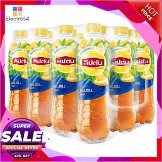 ลิปตัน ชาดำพร้อมดื่ม รสเลมอน 445 มล. แพ็ค 12 ขวดชาและผงชงดื่มสมุนไพรLipton Black Tea Lemon 445 ml x 12