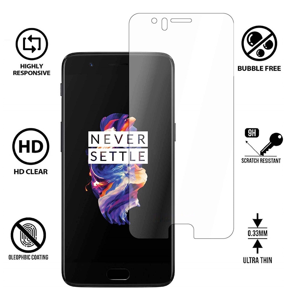 OnePlus 5 Five กระจกนิรภัย 9H Crystal Clear Screen Protector 0.3 มม. ไม่ใช่เต็ม