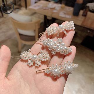 Hairpins ที่สง่างาม Hairclip Pearl เน้นการใช้C3