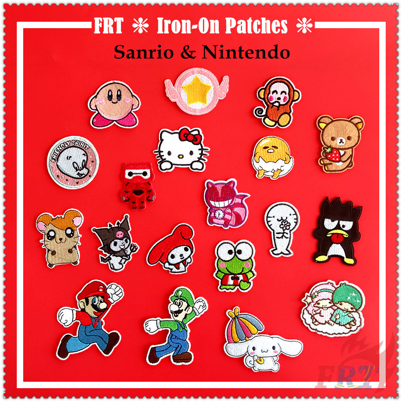 แผ่นแพทช์รีด สําหรับ Nintendo Sanrio แผ่นแพทช์ ปักลายคิตตี้ เมลโอดี้ คุโรมิ ลิตเติ้ลทวินสตาร์ ซูเปอร์มาริโอ Diy สําหรับติดตกแต่งเสื้อผ้า 1 ชิ้น