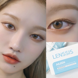 คอนแทคเลนส์เกาหลี LENSSIS AILEEN GRAY สีเทาใส ไล่สีน้ำตาลตรงกลาง