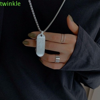 Twinkle1 สร้อยคอ สเตนเลส บุคลิกภาพ พังก์ โลหะผสม สเก็ตบอร์ด ฮิปฮอป สร้อยคอคู่