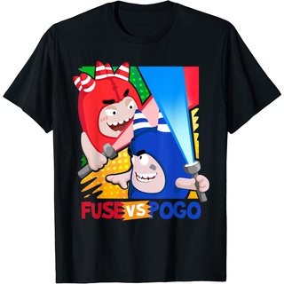 เสื้อยืดวินเทจOddbods Fuse VS Pogo Friends เสื้อยืดแฟชั่น พรีเมี่ยม สําหรับเด็กผู้ชาย ผู้หญิง อายุ 1-12 ปีS-4XL