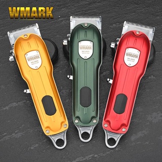 สินค้าพรี-ออเดอร์ WMARK โลหะผม Clipper ชาร์จ Fader ดิจิตอลจอแสดงผลผม Clipper Oil Clipper Hair Clipper Hair Salon Cross-b