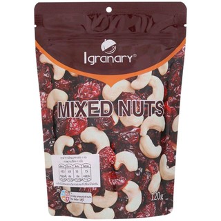 เม็ดมะม่วงหิมพานต์ผสมแครนเบอร์รี่ Igranary Mix Cachew Nut with Cranberry 120g