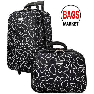 BagsMarket Luggage Wheal กระเป๋าเดินทางเซ็ทคู่ 20/14 นิ้ว Code F7720-1 Micky Mouse (Black)agsMarket Luggage Wheal กระเป๋