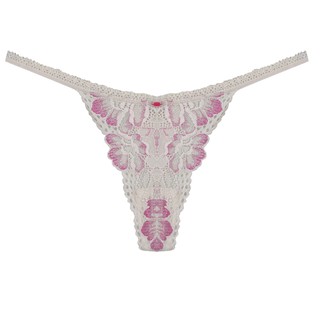 Annebra กางเกงใน ทรงตอง ผ้าลูกไม้ Thong Panty รุ่น AU3-717 ลายลูกไม้ด้านหน้าสวมใส่สบาย สีโอวัลติน, สีเบจ