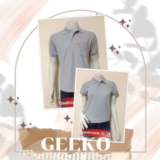 เสื้อโปโลกวาง Geeko แท้100% ชาย/หญิง ID19 สีเทาอ่อน