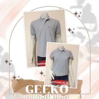 เสื้อโปโลกวาง Geeko แท้100% ชาย/หญิง ID19 สีเทาอ่อน