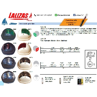 โคมไฟสัญญาณเดินเรือ เรือขนาดไม่เกิน 12 ม. "Cyclic" 12 Navigation Light for up to 12m. boat [Lalizas]