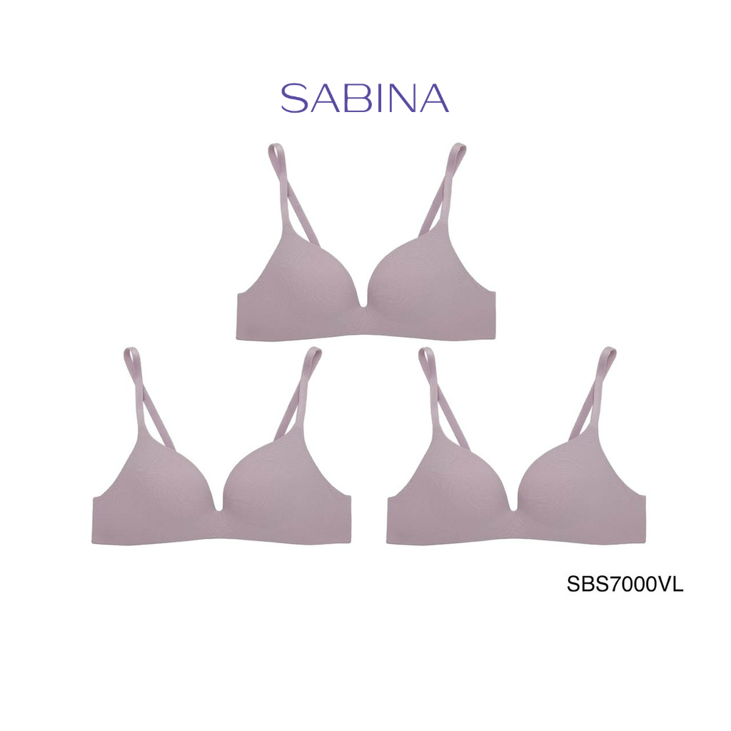 Sabina เสื้อชั้นใน Invisible Wire (Set 3 ชิ้น) (ไม่มีโครง) รุ่น Sixnature รหัส SBS7000VL สีม่วงอ่อน