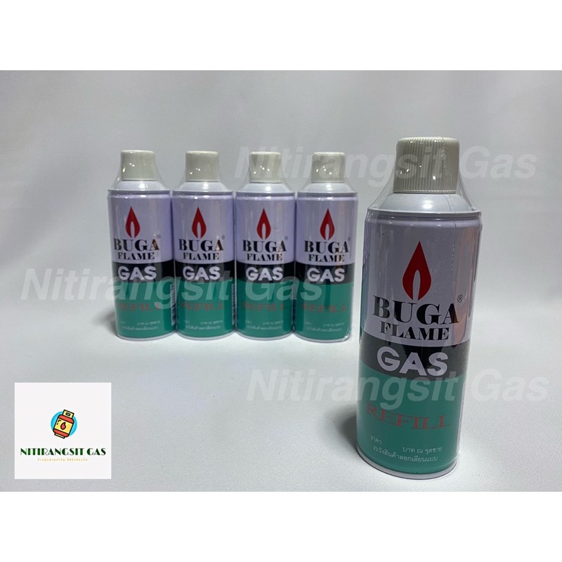 แก๊สกระป๋องBuga Flame Gas for refill ขนาด 290ml.( สำหรับใช้เติมน้ำแก๊สปืนจุดไฟและอื่นๆ )