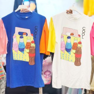 เสื้อยืดสกรีนลายขวดน้ำ สีสัน colorful สุดๆ