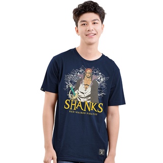 ROUND คอลูกเรือ(Dextreme) T-shirt DOP-935  One Piece ลาย Shank สีกรม-4XL