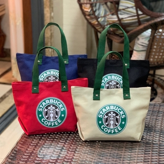 กระเป๋ากล่องอาหารกลางวัน ผ้าแคนวาส ลาย Starbucks MickeyS