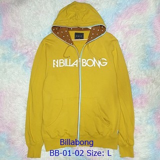 เสื้อแจ็คเก็ตแขนยาว มีฮู้ดมือสอง Billabong (BB-01) ผ้าสเว็ตเตอร์