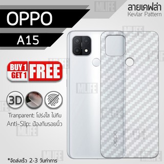 MLIFE - ฟิล์มหลัง OPPO A15 ฟิล์มเคฟล่า ฟิล์มใส ฟิล์มหลังเครื่อง ฟิล์มกันรอย ฟิล์มแบบใส - Kevlar Screen Protector