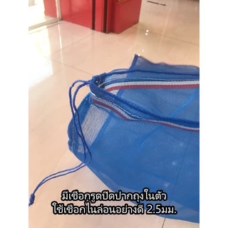 ถุงตาข่ายไนล่อน ห่อผลไม้ กันแมลง ใส่ปลา เลี้ยงหอย ใส่ขวด ใส่กบ ถุง ไนล่อน ผ้าแยง มุ้งเขียว มุ้งฟ้า