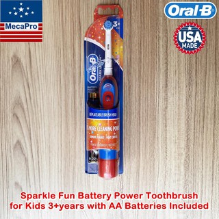 Oral-B® Sparkle Fun Battery Power Toothbrush for Kids 3+years with AA Batteries Included แปรงสีฟันไฟฟ้า สำหรับเด็ก