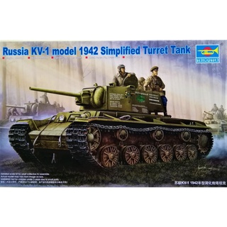 โมเดลรถถัง Trumpeter No.00358 Russian Kv-1 Model 1942 Simplified Turret Tank 1/35